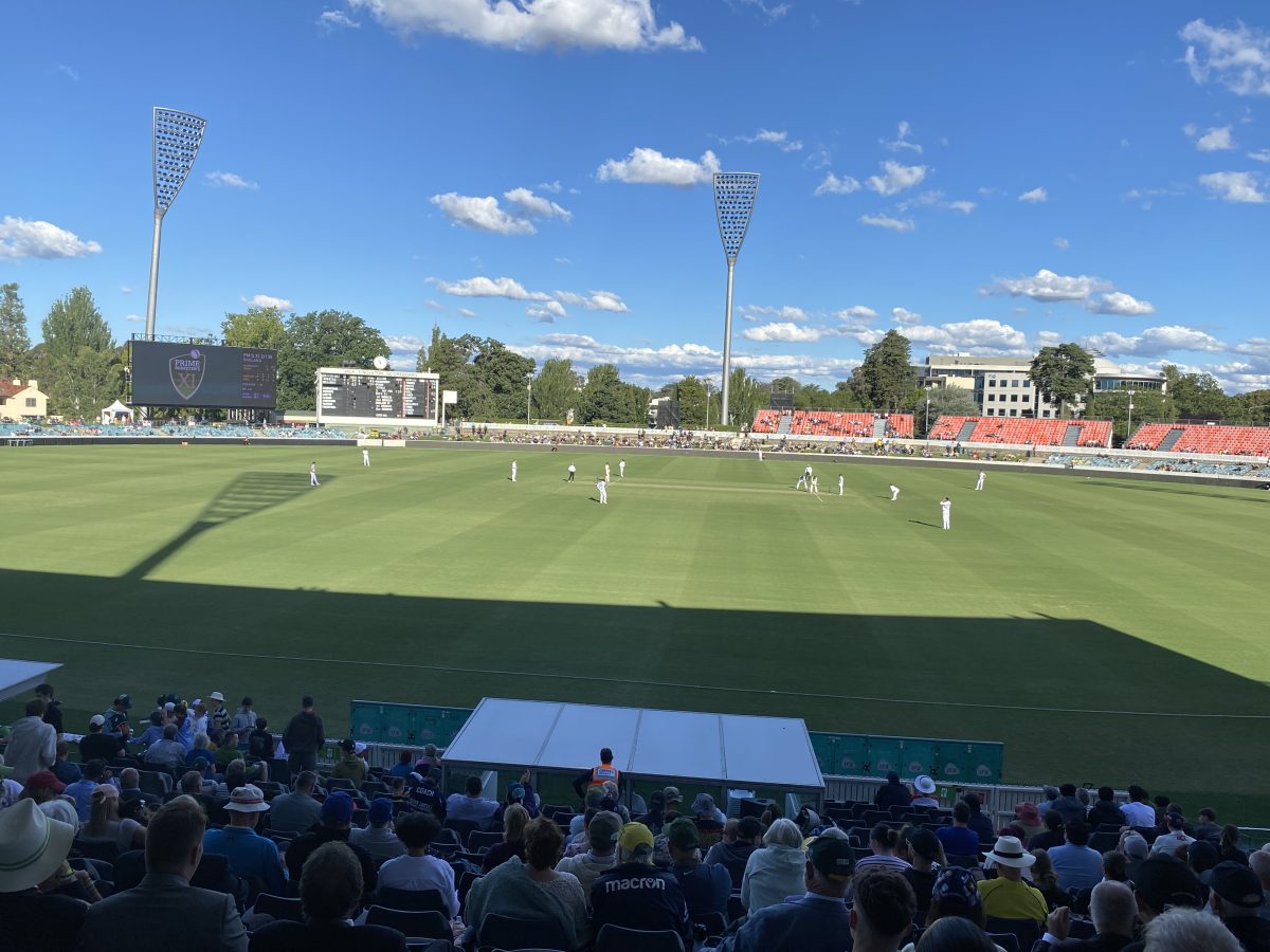 England versus Australia at Manuka Oval for the PM's XI. Photo: Jennifer Andrew.