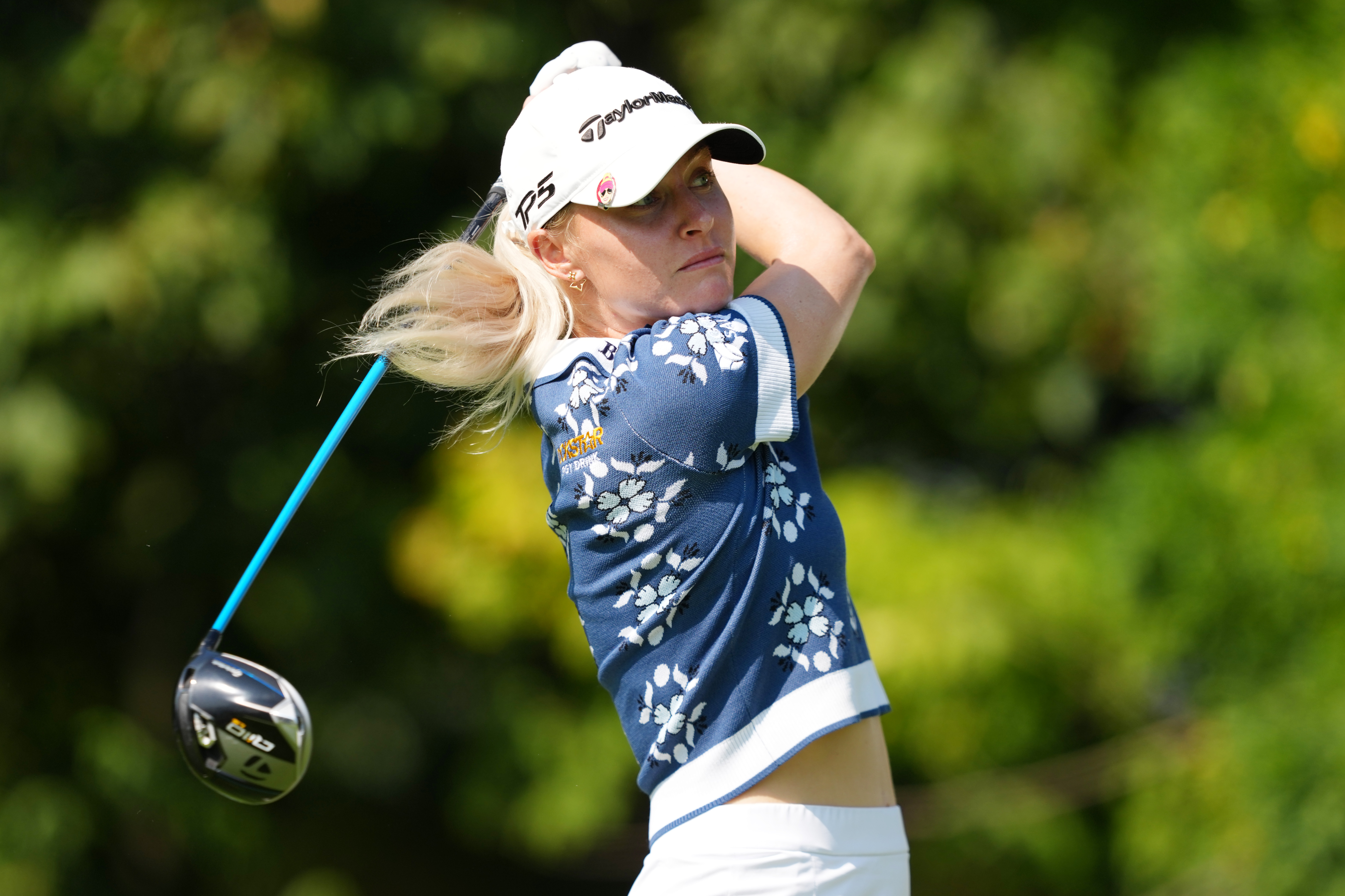 Charley Hull hits a driver off the tee