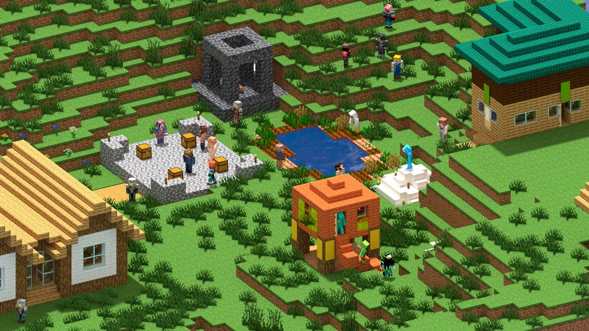 A Minecraft village.
