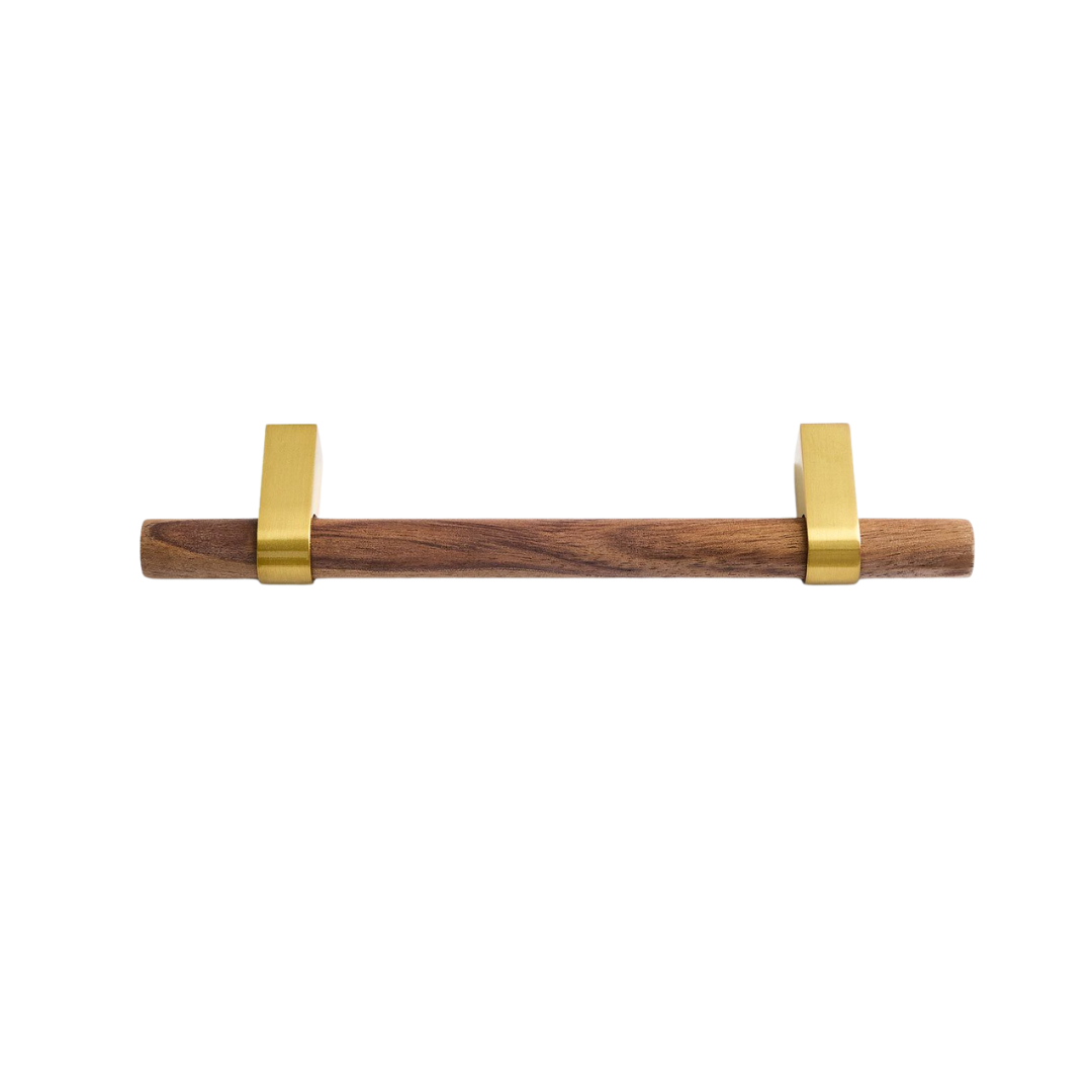 Modernist Wood &amp; Antique Brass Hardware
