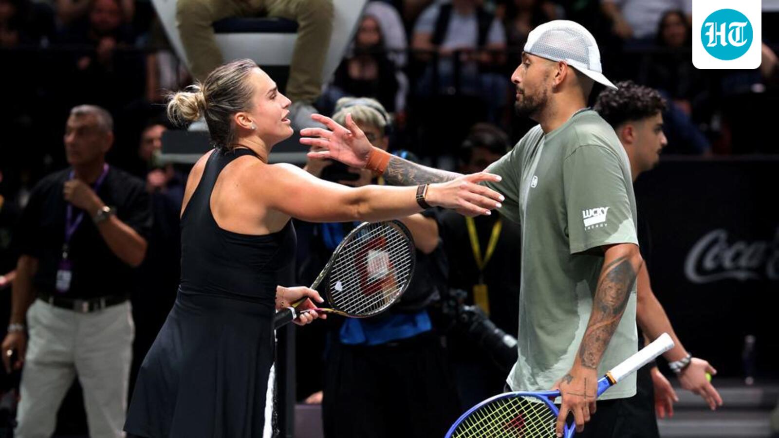 Kyrgios beats Sabalenka in a Sunday hit and giggle