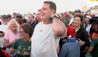 Erasmus joined by fans on Christmas Day walk in Cape Town