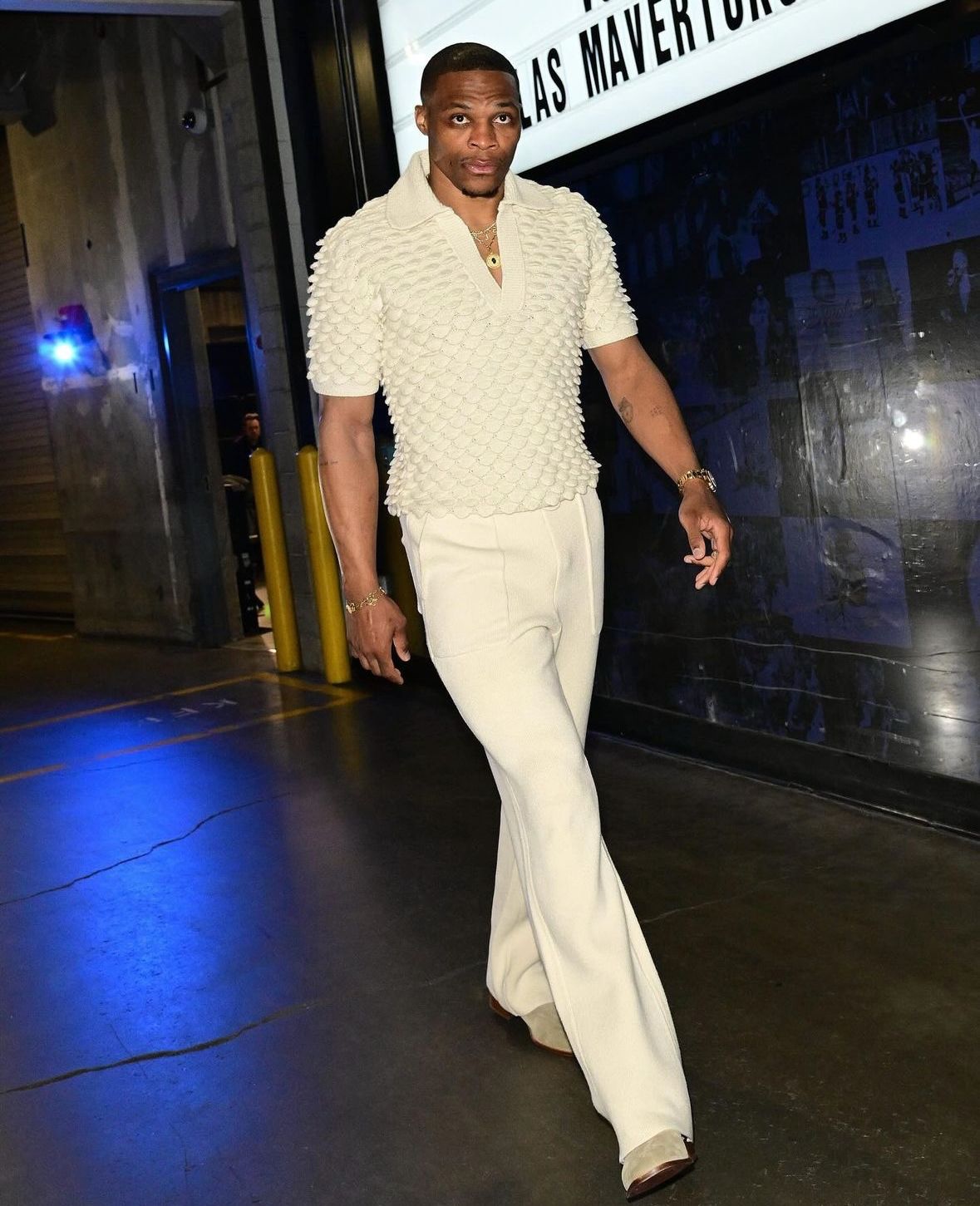 Russell Westbrook wearing Greek Pattern & Emerald Large Coin by Azlee