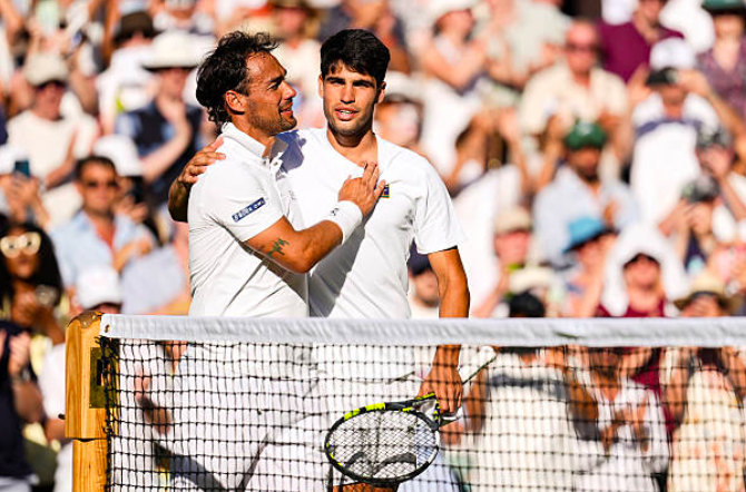 Fabio Fognini in his last career match. Source: Getty