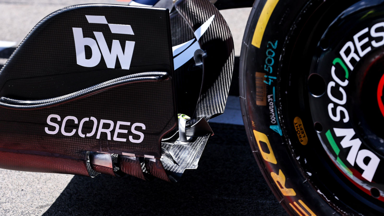 Williams FW47 front wing endplate from behind