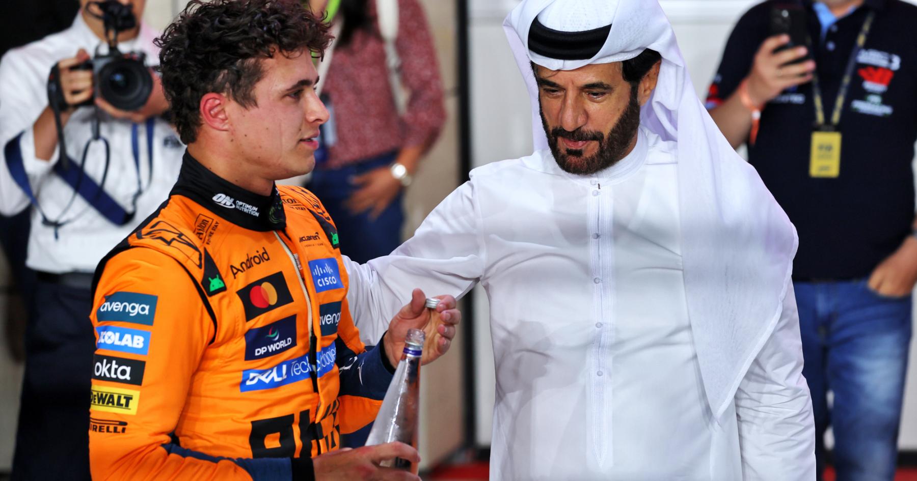 FIA president jokingly 'fines' Lando Norris over f-bomb at trophy ceremony