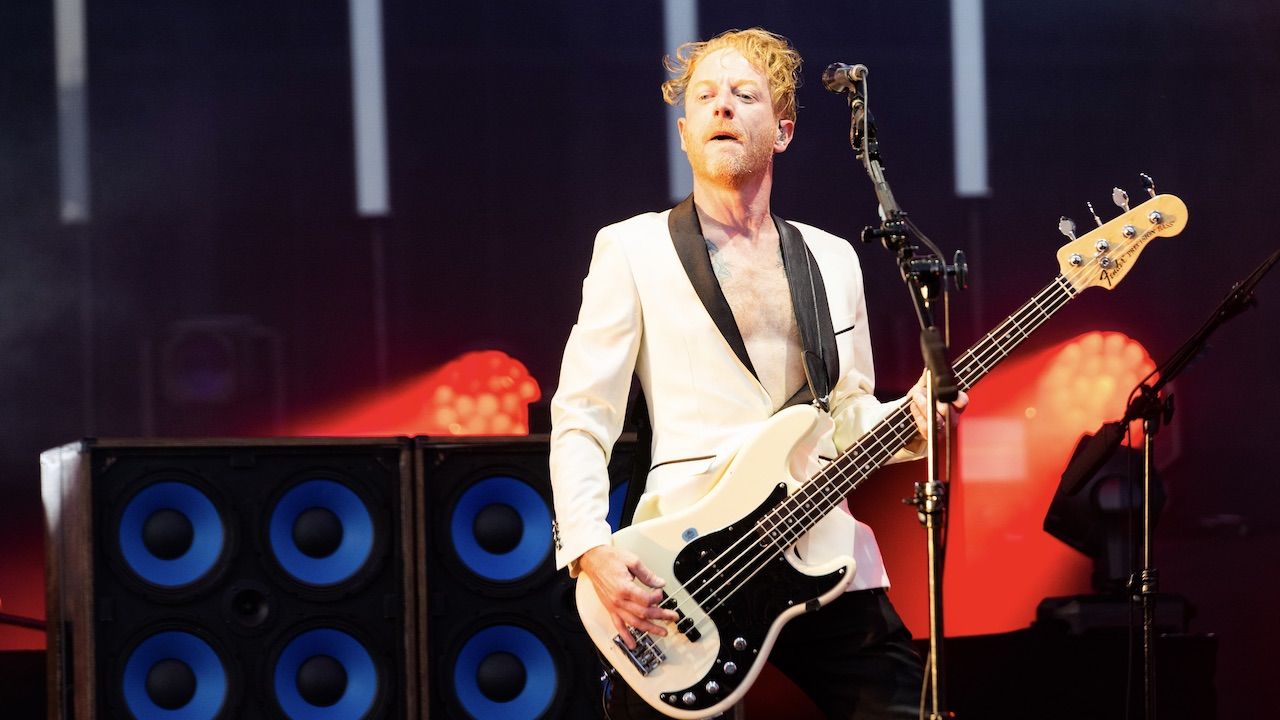 James Johnston of Biffy Clyro headlines the Main stage during day two of TRNSMT Festival 2025 at Glasgow Green on July 12, 2025