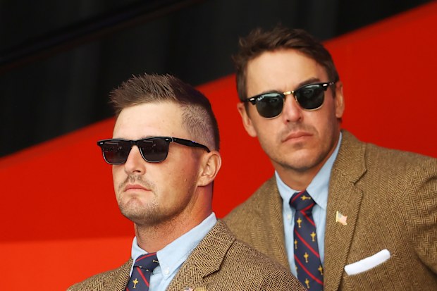 Bryson DeChambeau and Brooks Koepka of team United States at the opening ceremony for the Ryder Cup.