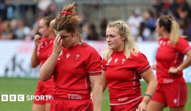 Kate Williams and Alex Callender look dejected in defeat