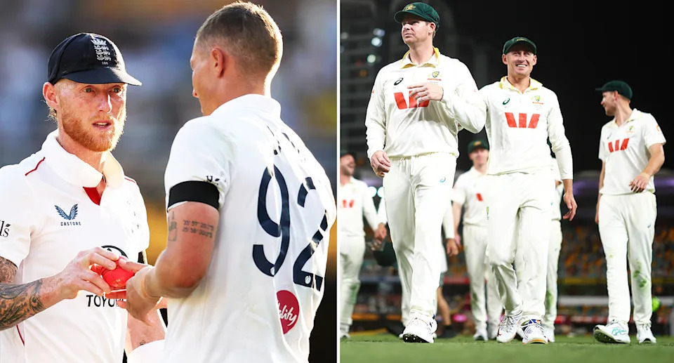 Ben Stokes and England alongside Steve Smith and Australia in the second Ashes Test.