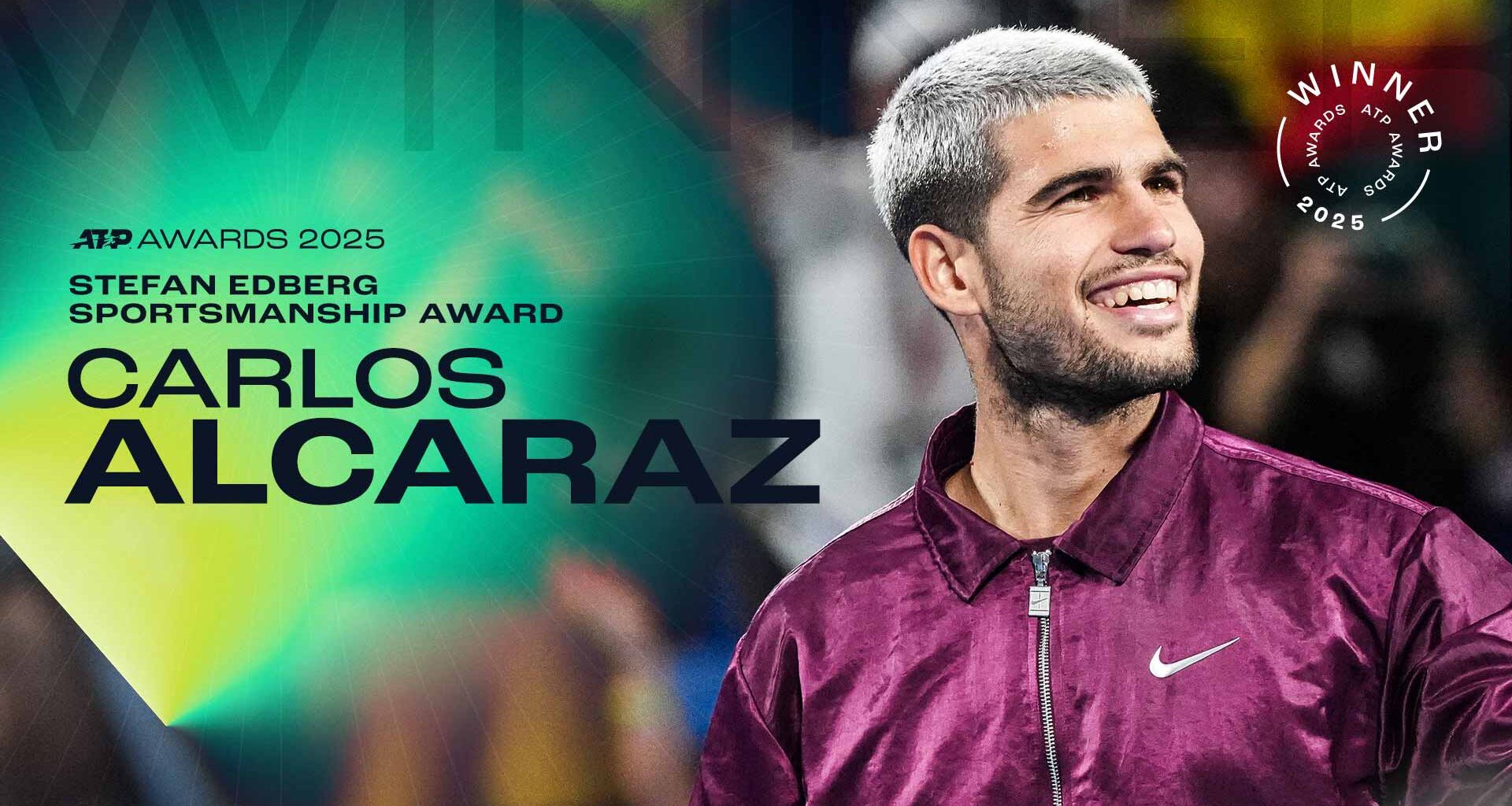 Carlos Alcaraz wins 2025 Stefan Edberg Sportsmanship Award | ATP Tour