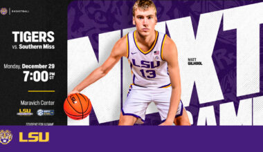 Basketball Tigers Close Non-Conference Slate Monday, 7 PM, Versus Southern Miss – LSU