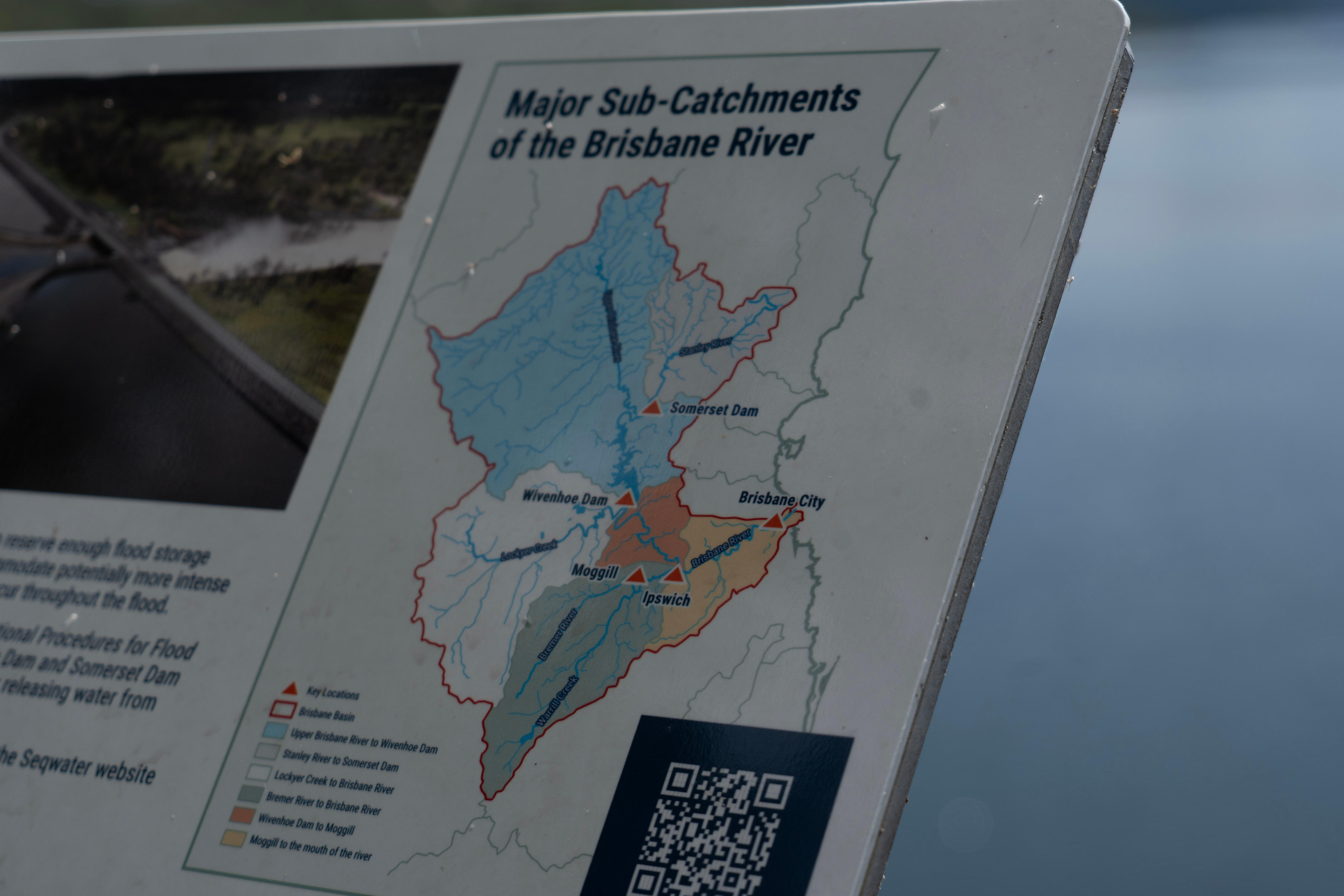A map of dam catchments in south-east Queensland