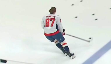 Bogdan Trineyev becomes first player other than Sidney Crosby to wear no. 87 in an NHL game since the 2022-23 season