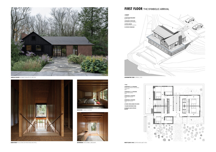 Howard Waterfall Retreat Competition: Buildner’s Winners Explore Multigenerational Living and Topography - Image 5 of 41