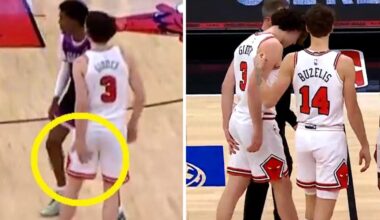 Josh Giddey injury in Chicago Bulls vs Minnesota Timberwolves, video, what happened, Coby White