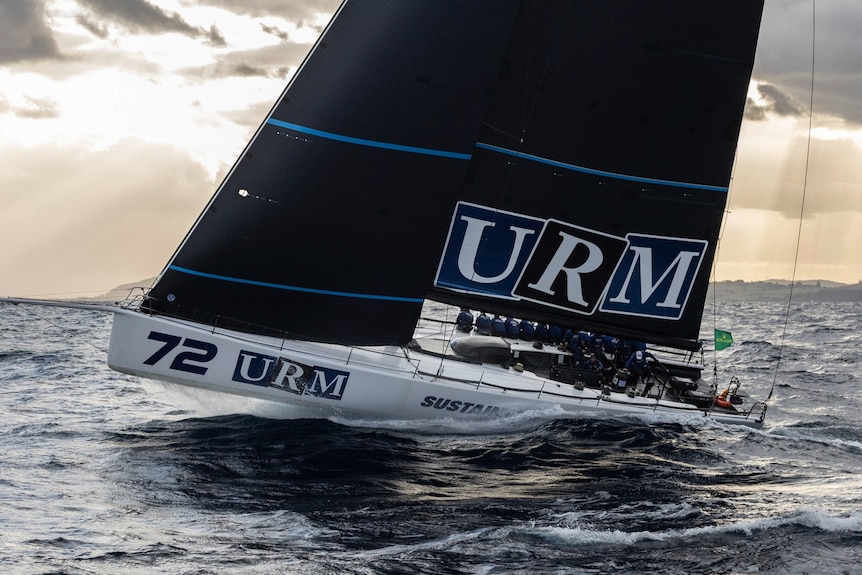 A yacht sailing at sea.