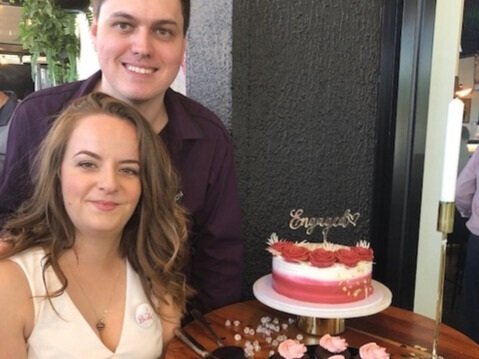 Emily and Logan Dale at their engagement party.