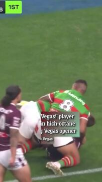 'Welcome to Vegas': huge tackle during NRL opener