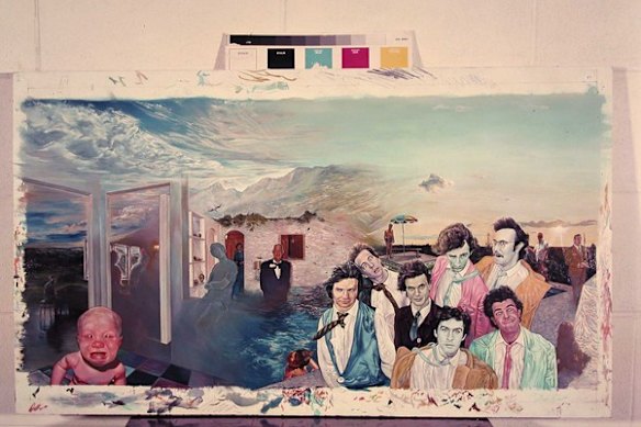 Phil Judd’s original painting for the cover of 1975’s Mental Notes album.