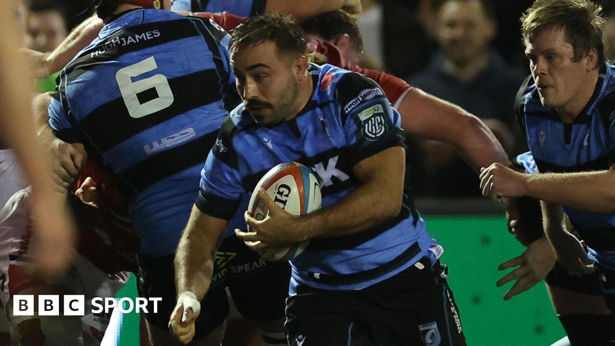 Cardiff captain Liam Belcher carries the ball against Scarlets