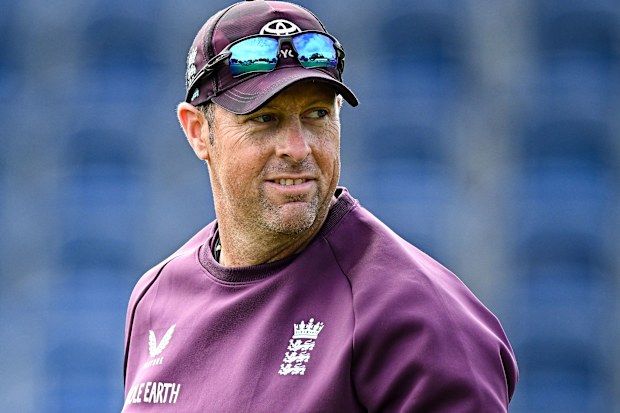 Dublin , Ireland - 17 September 2025; England head coach Marcus Trescothick before match one of the T20 International Series between Ireland and England at Malahide Cricket Ground in Dublin. (Photo By Seb Daly/Sportsfile via Getty Images)