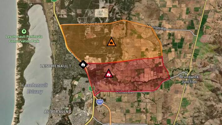Too late to leave: Warnings updated as bushfire still poses threat to lives in Leschenault and Brunswick
