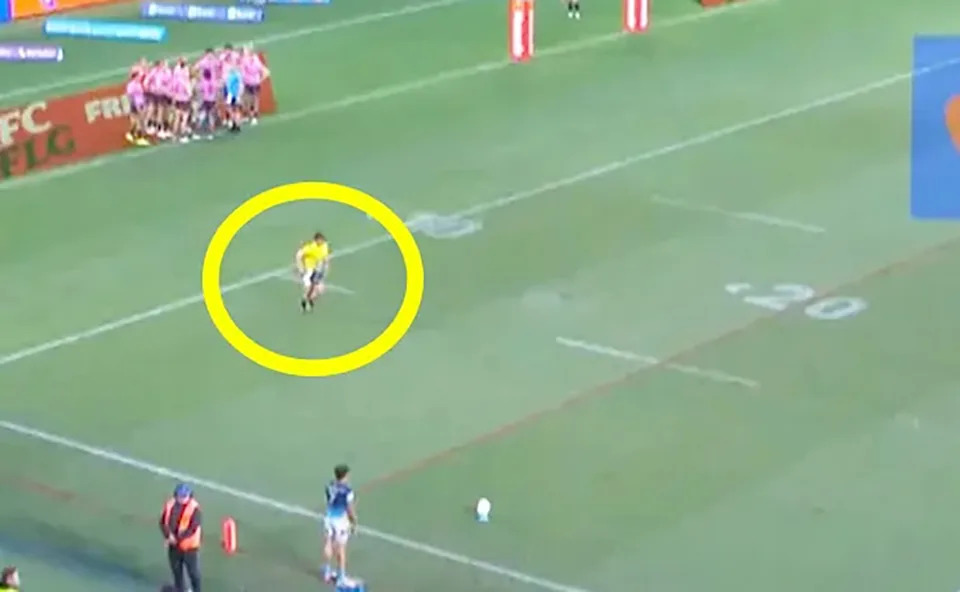 Panthers trainer Corey Bocking, pictured here running in front of Jayden Campbell during a conversion attempt.