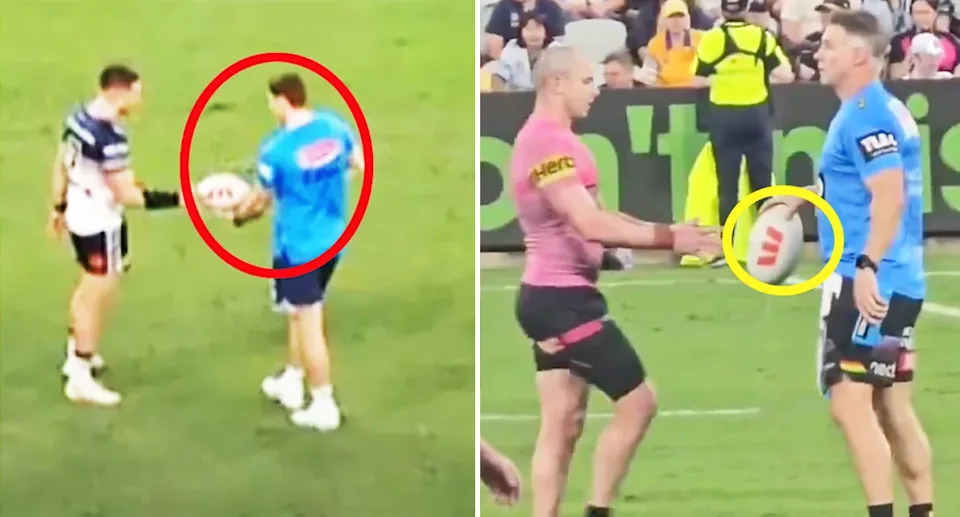 Cowboys and Panthers trainers Mitch Dunn and Shane Elford.