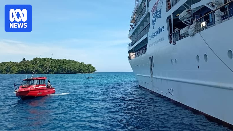Coral Adventurer passengers begin journey home as cruise ship remains stranded on PNG reef