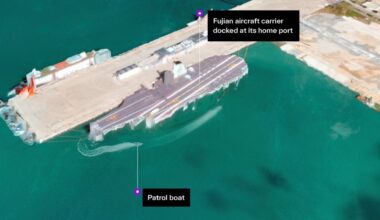 Vantor satellite image showing the Chinese carrier Fujian