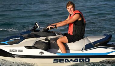 Justin Engel spends time at Silver Sands Beach on Monday in Jeddah.