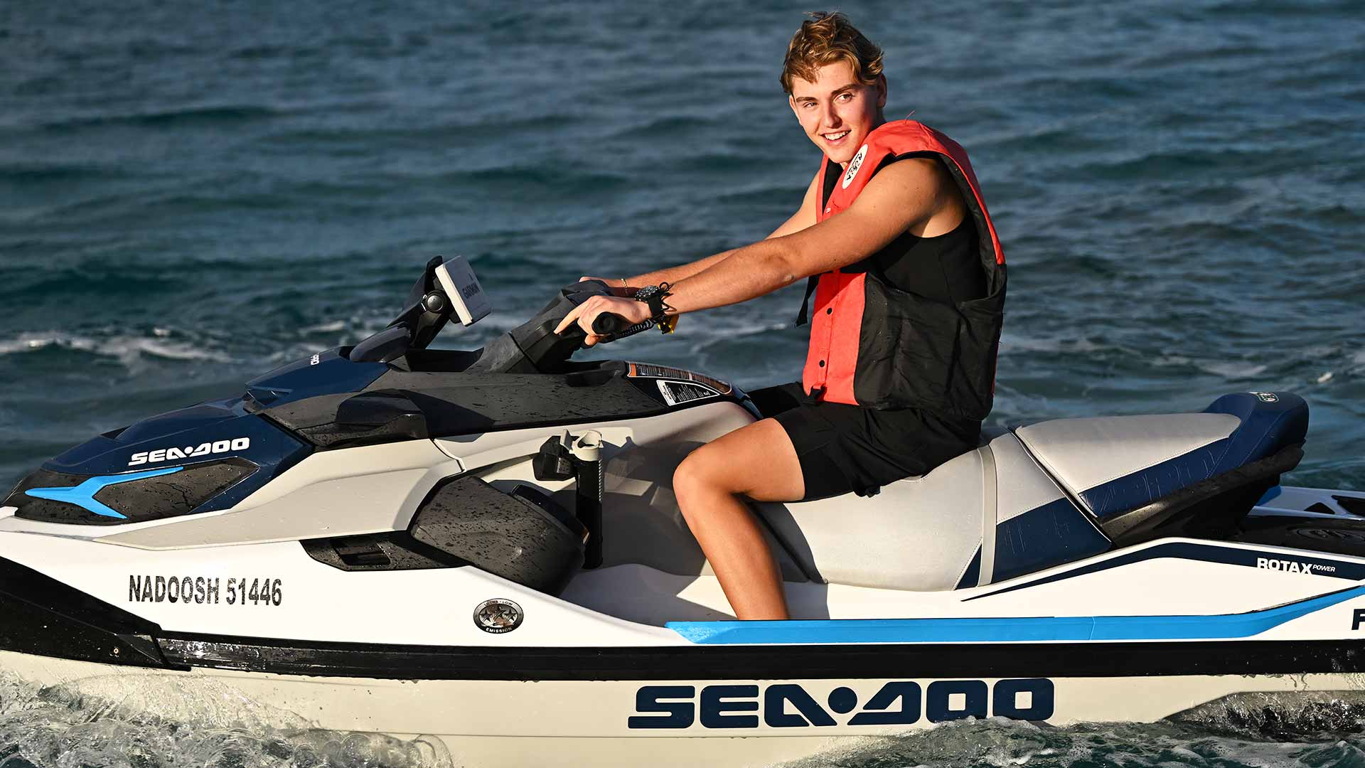 Justin Engel spends time at Silver Sands Beach on Monday in Jeddah.