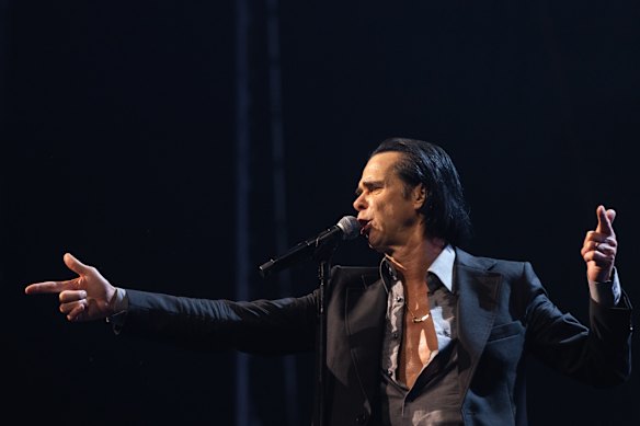 “Part of getting older is to reconcile yourself with your young self, and that’s not as easy as it sounds”: Nick Cave on stage with the Bad Seeds.