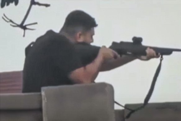 One of the gunmen at Bondi Beach on Sunday.