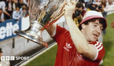 John Robertson lifts the European Cup