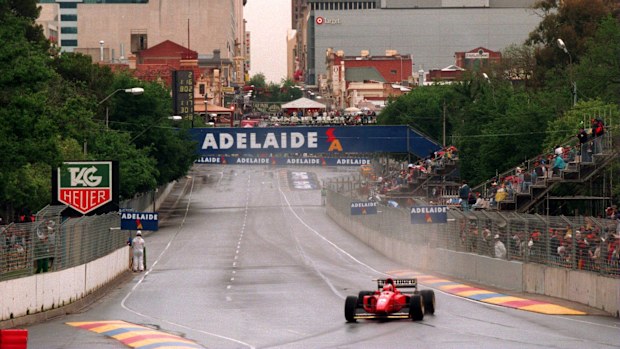 Gerhard Berger during practice at the Adelaide F1. 