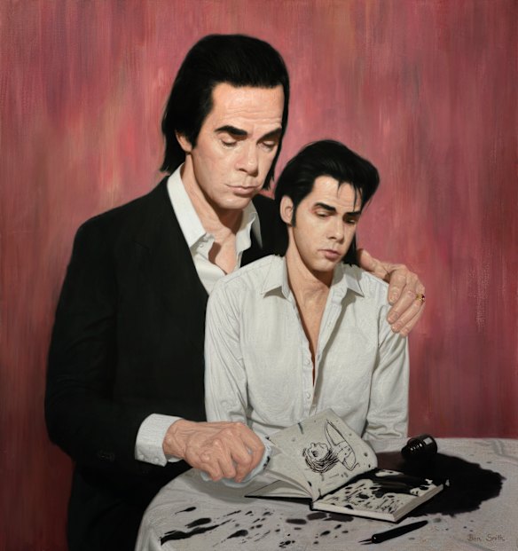 Ink and Solace, a painting of Nick Cave by Ben Smith, part of the Stranger Than Kindness exhibition.