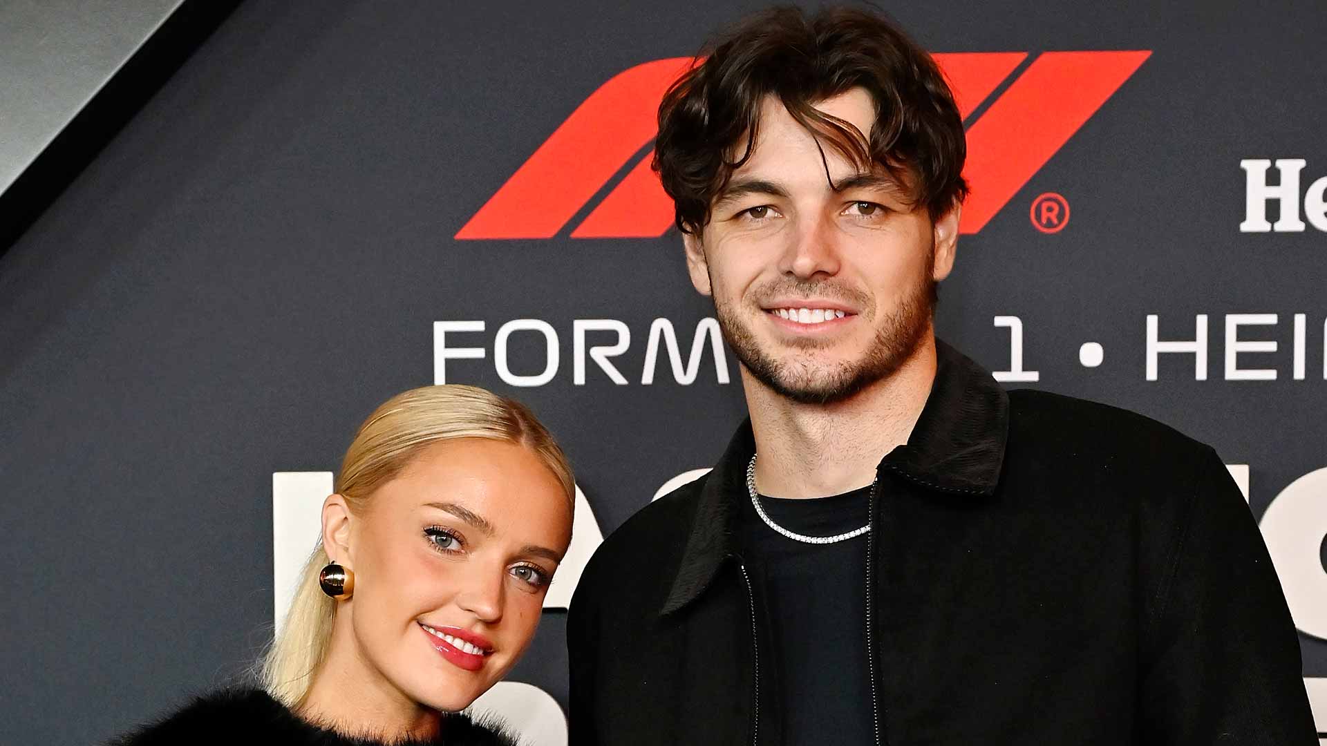 Taylor Fritz and girlfriend Morgan Riddle pictured at November's F1 Las Vegas Grand Prix.