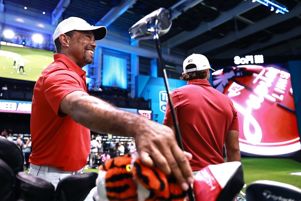 Woods plays in the indoor golf league TGL in March 2025. TGL is the brainchild of TMRW Sports, a company co-founded by Woods and Rory McIlroy.