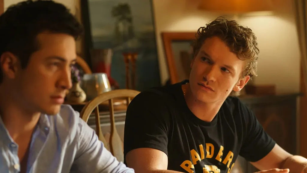 Shane Hollander (Hudson Williams), Ilya Rozanov (Connor Storrie) discuss their future in during the 'Heated Rivalry' finale.