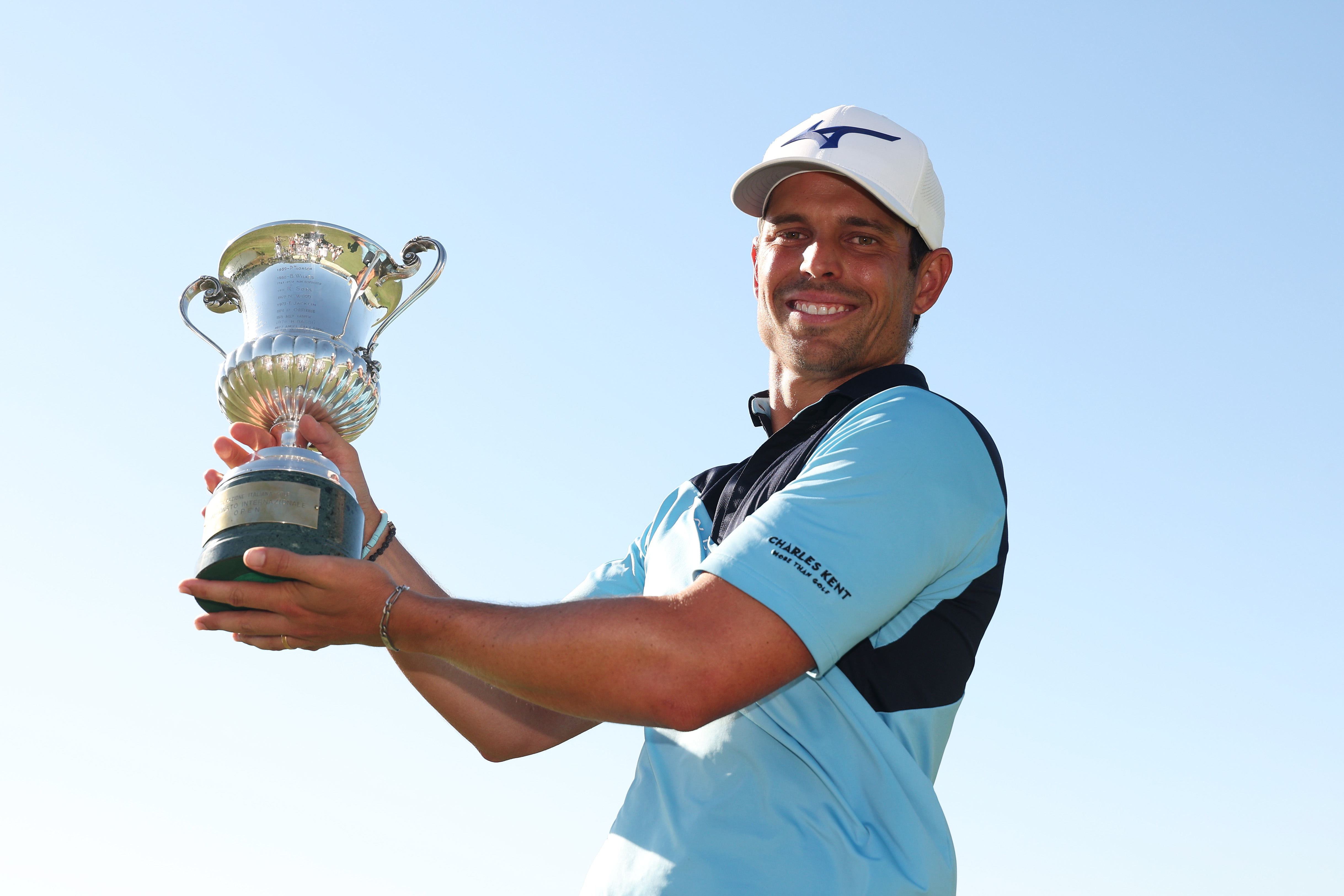 Adrien Saddier holds the Italian Open trophy