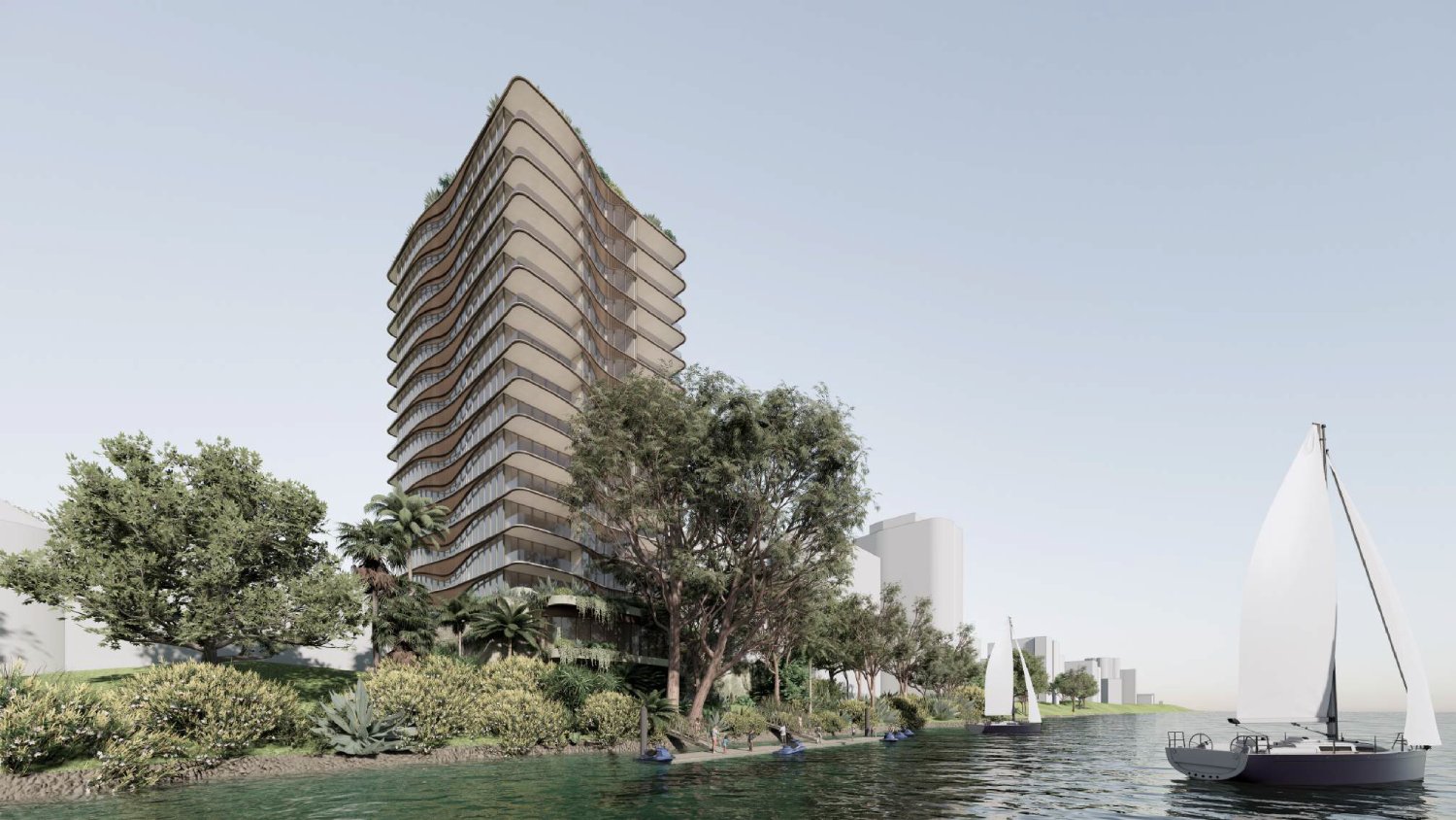 Fifteen Storey Riverfront Residential Tower Proposed For Macquarie Street St Lucia