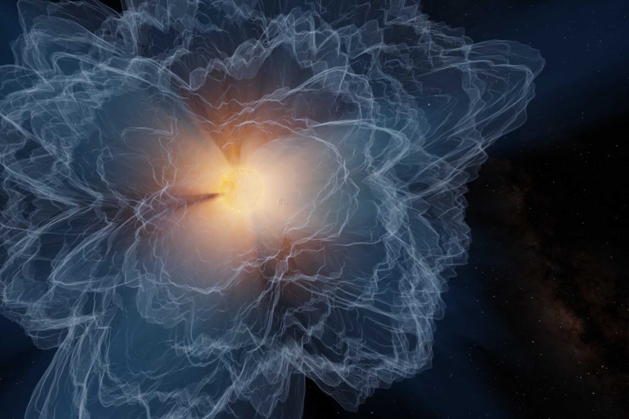 An artist's rendering of the corona's boundary