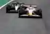 Isack Hadjar in a duel with Mercedes team leader George Russell Isack Hadjar in a duel with George Russell at the 2025 Brazilian Grand Prix.