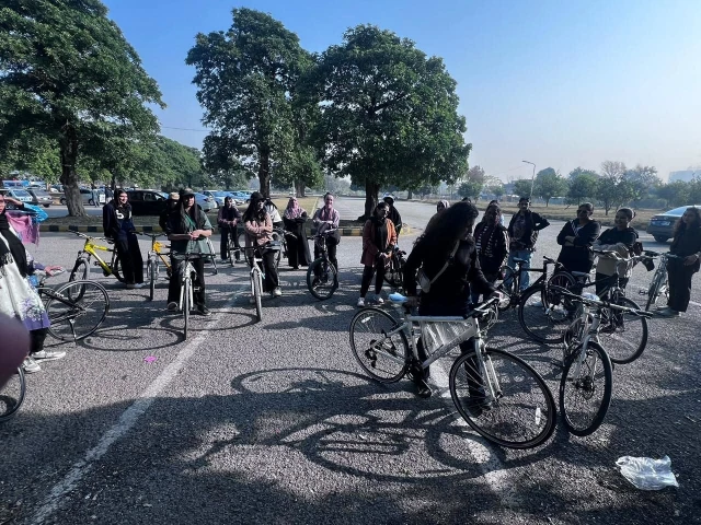 for many women cycling in an open street without a care in the world and the wind rushing past is a luxury that gets left behind with their childhood photo express tribune