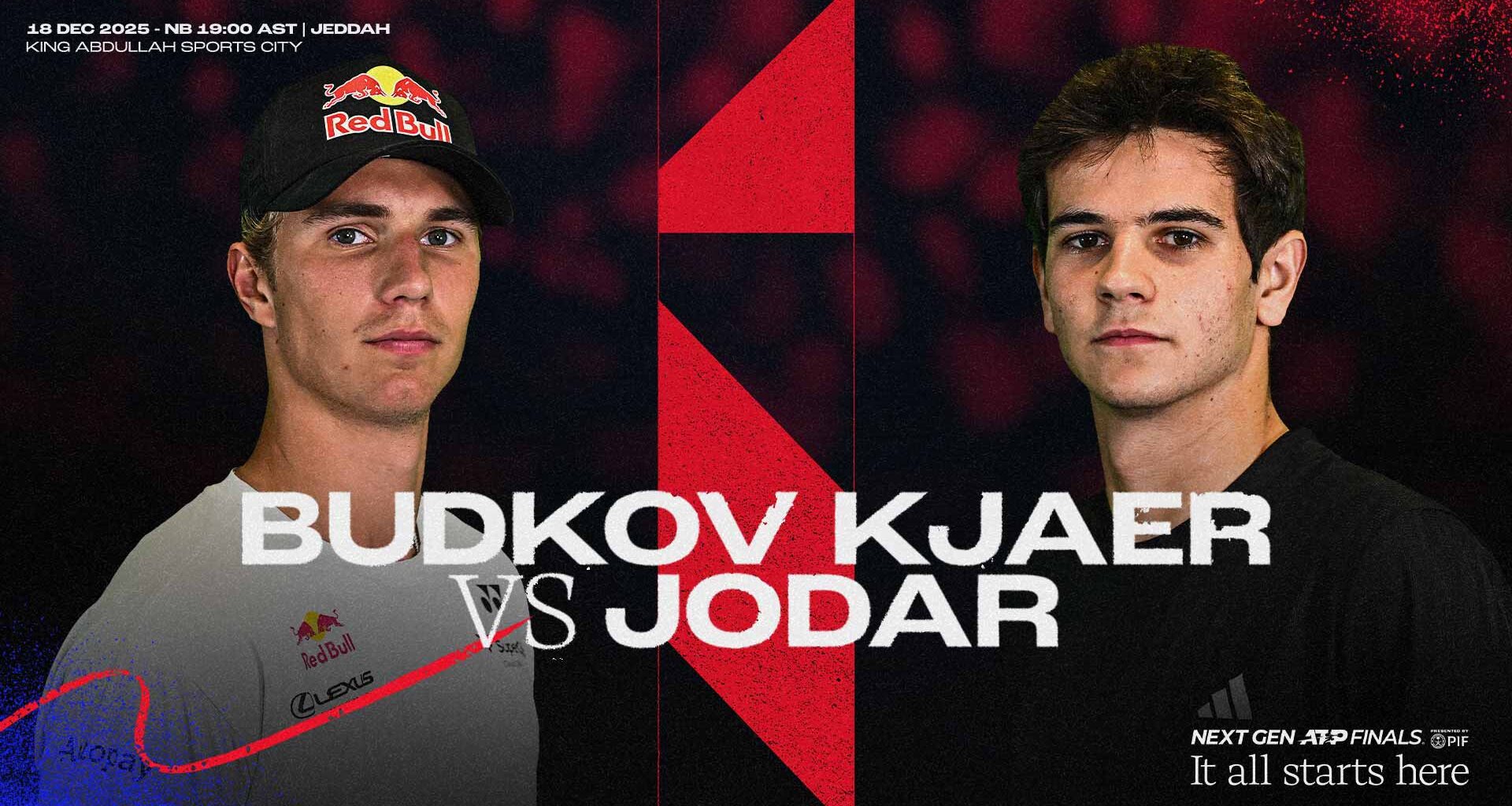 Nicolai Budkov Kjaer and Rafael Jodar meet at the Next Gen ATP Finals presented by PIF on Thursday.