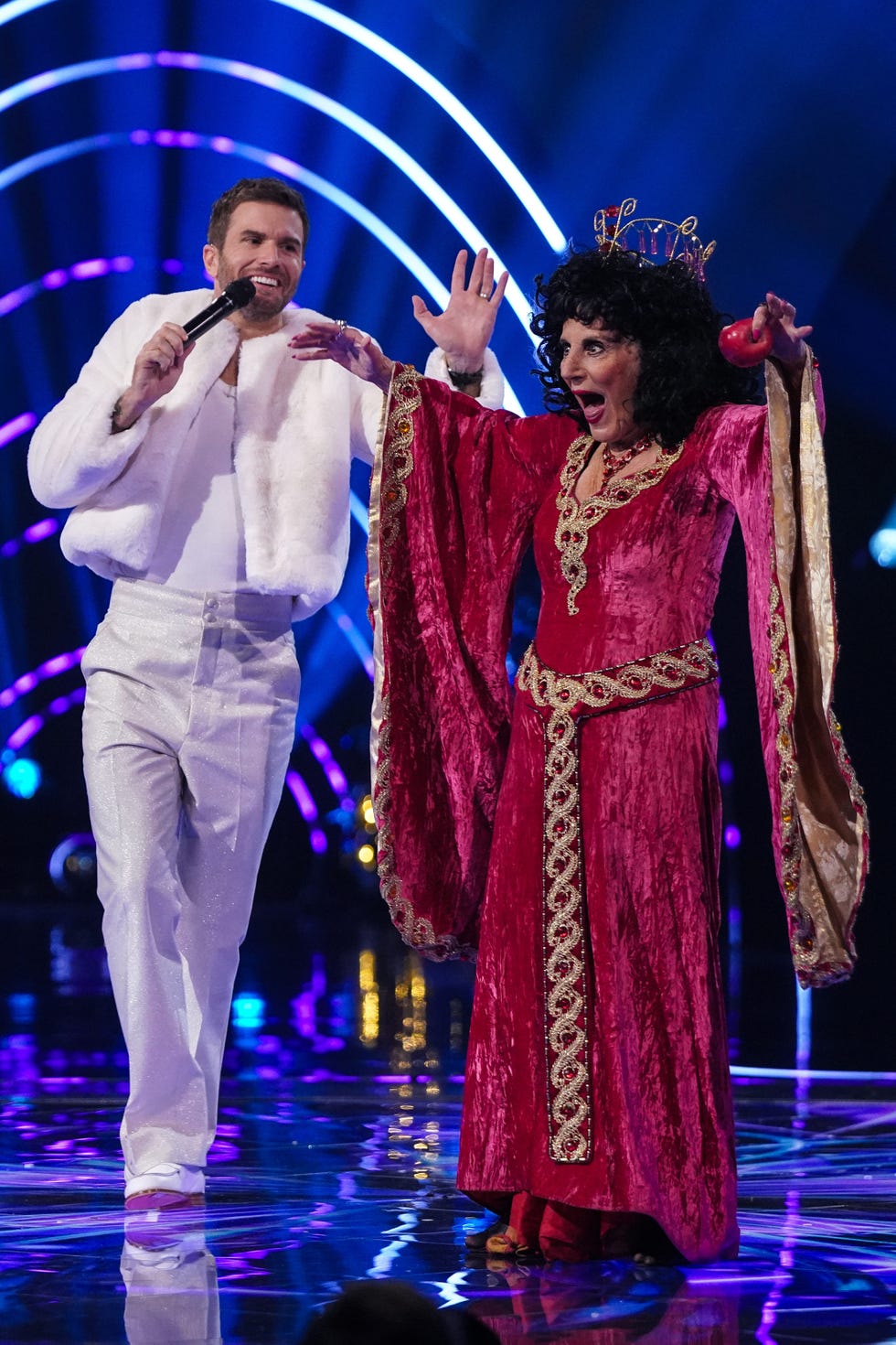 Joel Dommett, Lesley Joseph, The Masked Singer Christmas Special 2025 joel dommett, lesley joseph, the masked singer christmas special 2025