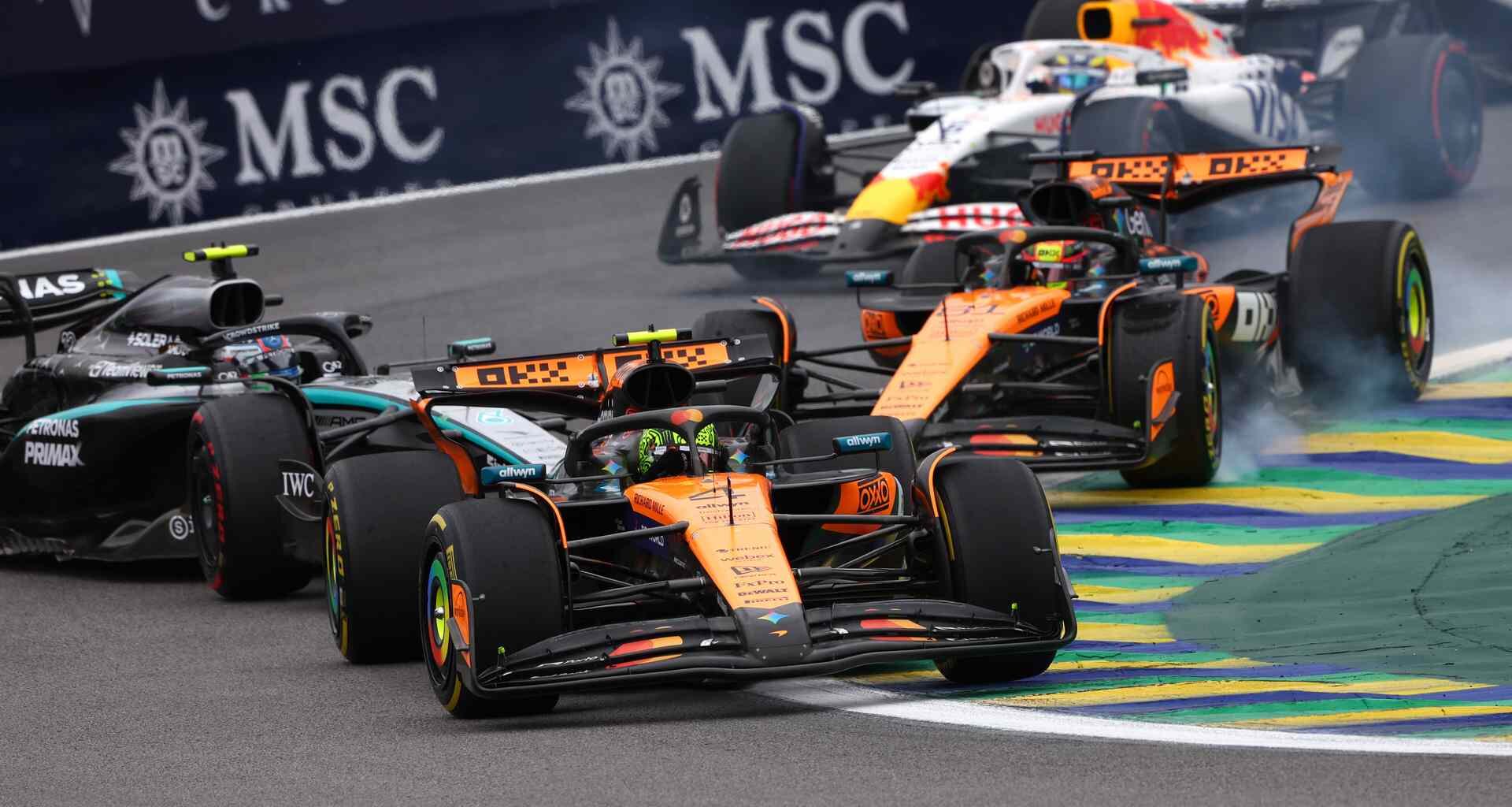 Lando Norris, Oscar Piastri, Andrea Kimi Antonelli, Interlagos, 2025
