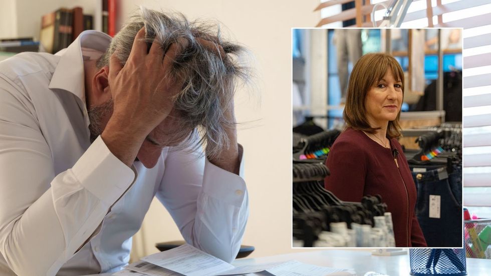 Rachel Reeves and worried man